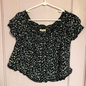 Rewind floral cropped shirt